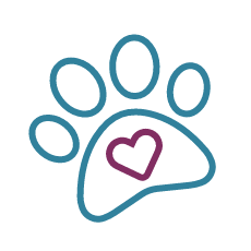 icon of paw print with heart inside